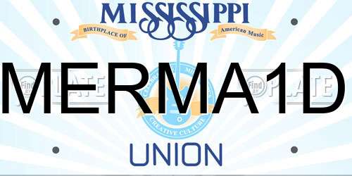 MERMA1D Mississippi License Plate