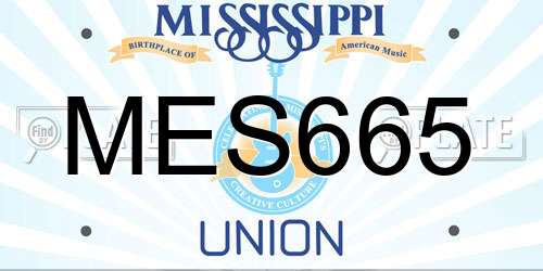 MES665 Mississippi License Plate