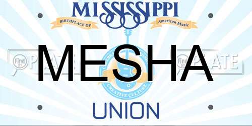 MESHA Mississippi License Plate