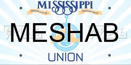 MESHAB Mississippi License Plate
