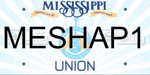 MESHAP1 Mississippi License Plate