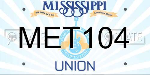 MET104 Mississippi License Plate