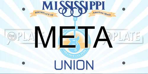 META Mississippi License Plate