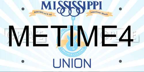 METIME4 Mississippi License Plate