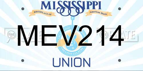 MEV214 Mississippi License Plate