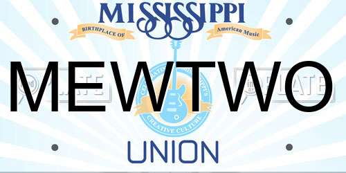 MEWTWO Mississippi License Plate