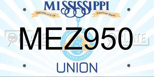 MEZ950 Mississippi License Plate