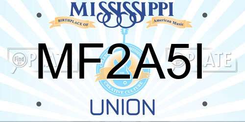 MF2A5I Mississippi License Plate