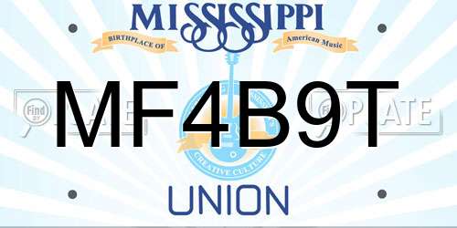 MF4B9T Mississippi License Plate