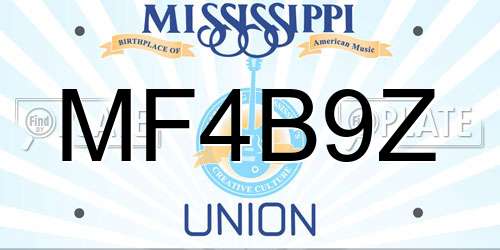 MF4B9Z Mississippi License Plate