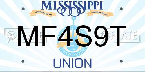 MF4S9T Mississippi License Plate