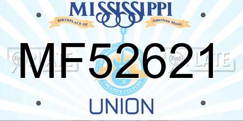MF52621 Mississippi License Plate
