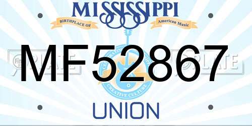 MF52867 Mississippi License Plate