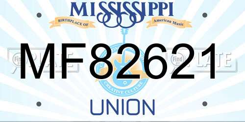 MF82621 Mississippi License Plate