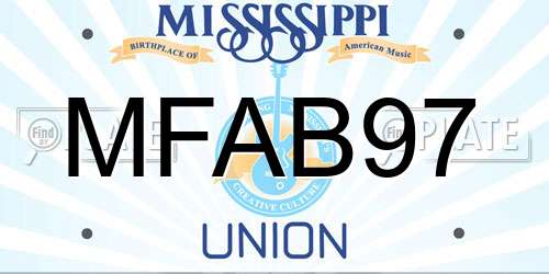 MFAB97 Mississippi License Plate
