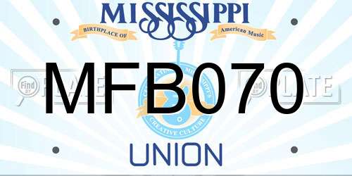 MFB070 Mississippi License Plate