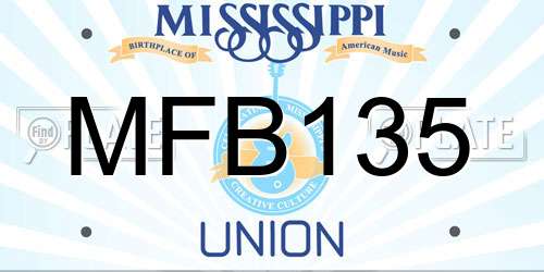 MFB135 Mississippi License Plate
