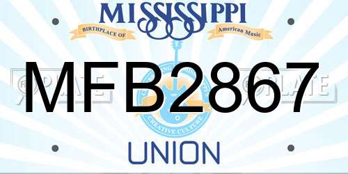 MFB2867 Mississippi License Plate