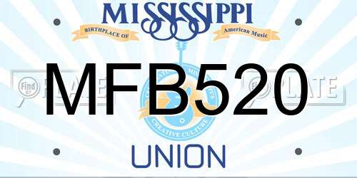 MFB520 Mississippi License Plate