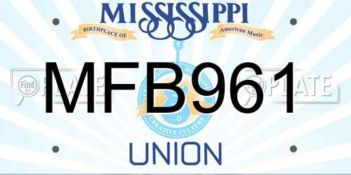 MFB961 Mississippi License Plate