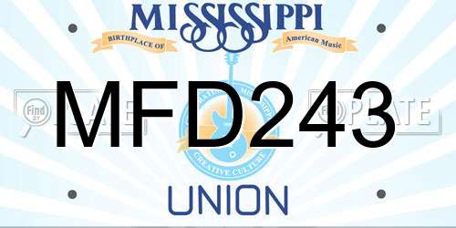 MFD243 Mississippi License Plate