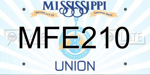 MFE210 Mississippi License Plate