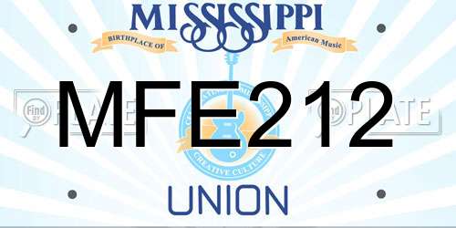 MFE212 Mississippi License Plate