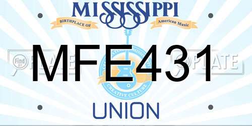MFE431 Mississippi License Plate