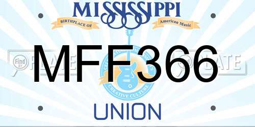 MFF366 Mississippi License Plate