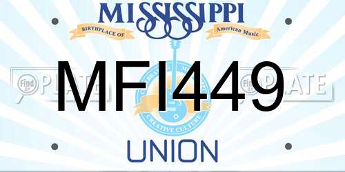 MFI449 Mississippi License Plate