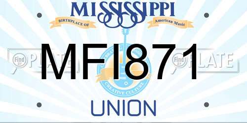 MFI871 Mississippi License Plate