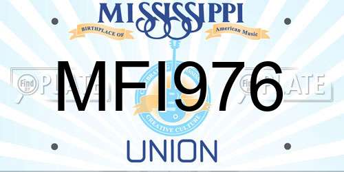 MFI976 Mississippi License Plate