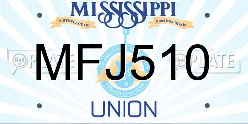 MFJ510 Mississippi License Plate