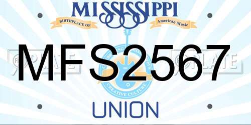 MFS2567 Mississippi License Plate
