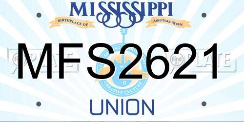 MFS2621 Mississippi License Plate