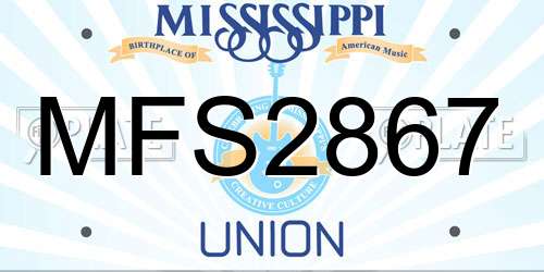 MFS2867 Mississippi License Plate