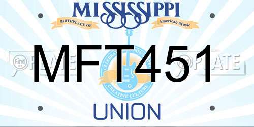 MFT451 Mississippi License Plate
