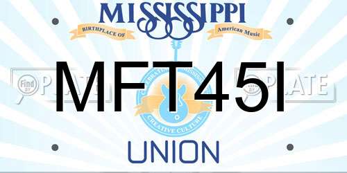 MFT45I Mississippi License Plate
