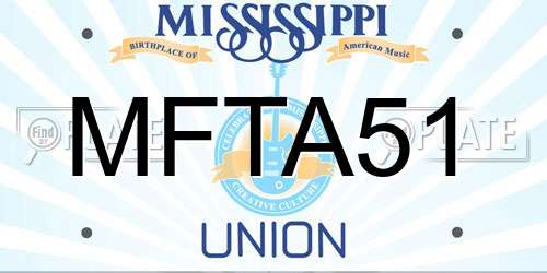 MFTA51 Mississippi License Plate
