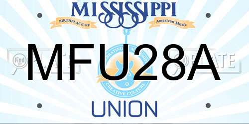 MFU28A Mississippi License Plate