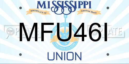 MFU46I Mississippi License Plate