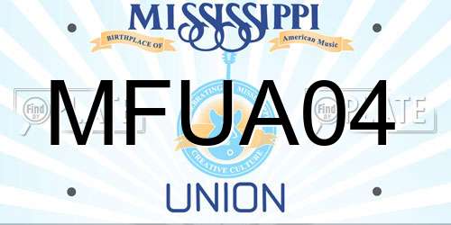 MFUA04 Mississippi License Plate