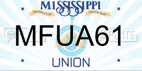 MFUA61 Mississippi License Plate