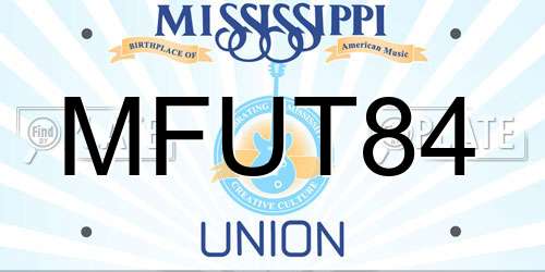 MFUT84 Mississippi License Plate