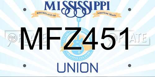 MFZ451 Mississippi License Plate