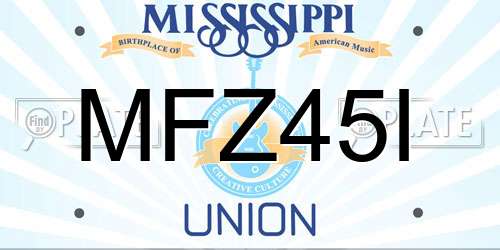 MFZ45I Mississippi License Plate