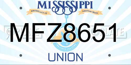 MFZ8651 Mississippi License Plate