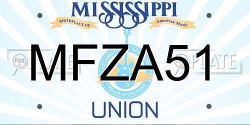 MFZA51 Mississippi License Plate