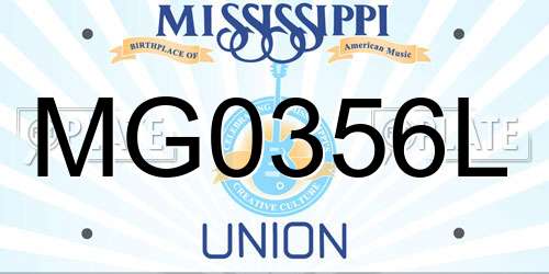 MG0356L Mississippi License Plate