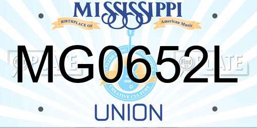 MG0652L Mississippi License Plate